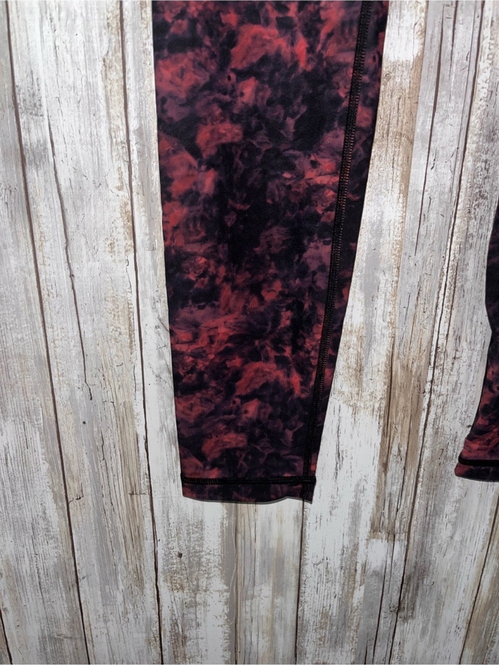 ZYIA Active Red Black Tie Dye High Rise 7/8 Leggings Size 2 - Picture 2 of 4